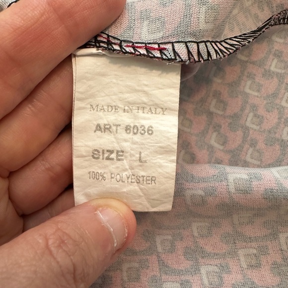 MADE IN ITALY - Luisa Perla Red and Black Geometric Design A-Line Dress - Picture 6 of 6